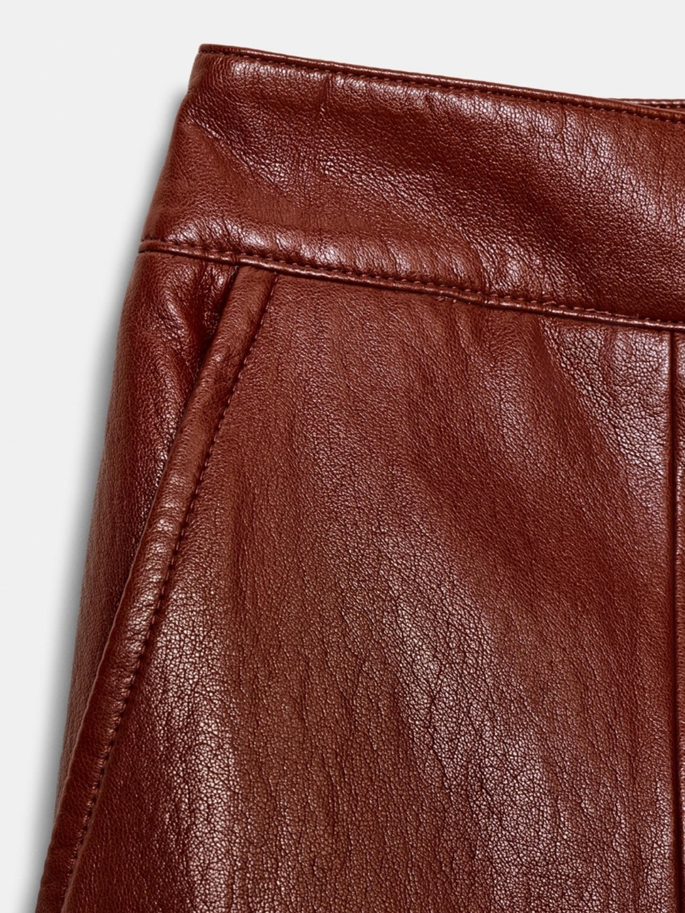 Leather Culotte Jumpsuit in Deep Burgundy - Picture 6 of 6